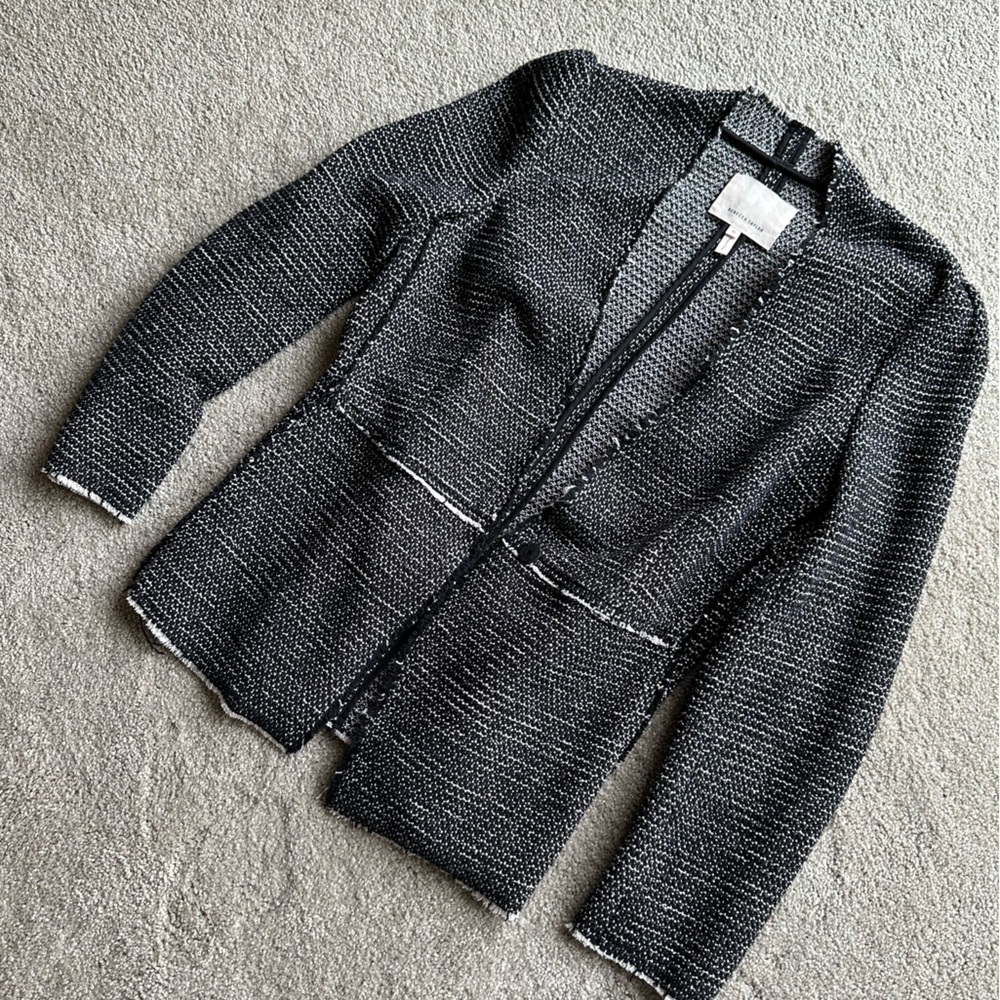 Rebecca Taylor Black and White Tweed Blazer